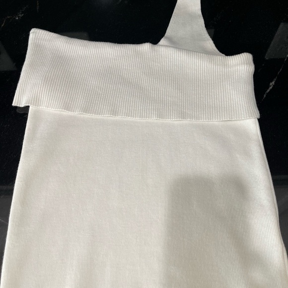 Line & Dot Tops - Line & Dot White Ribbed off the shoulders top for Women size S